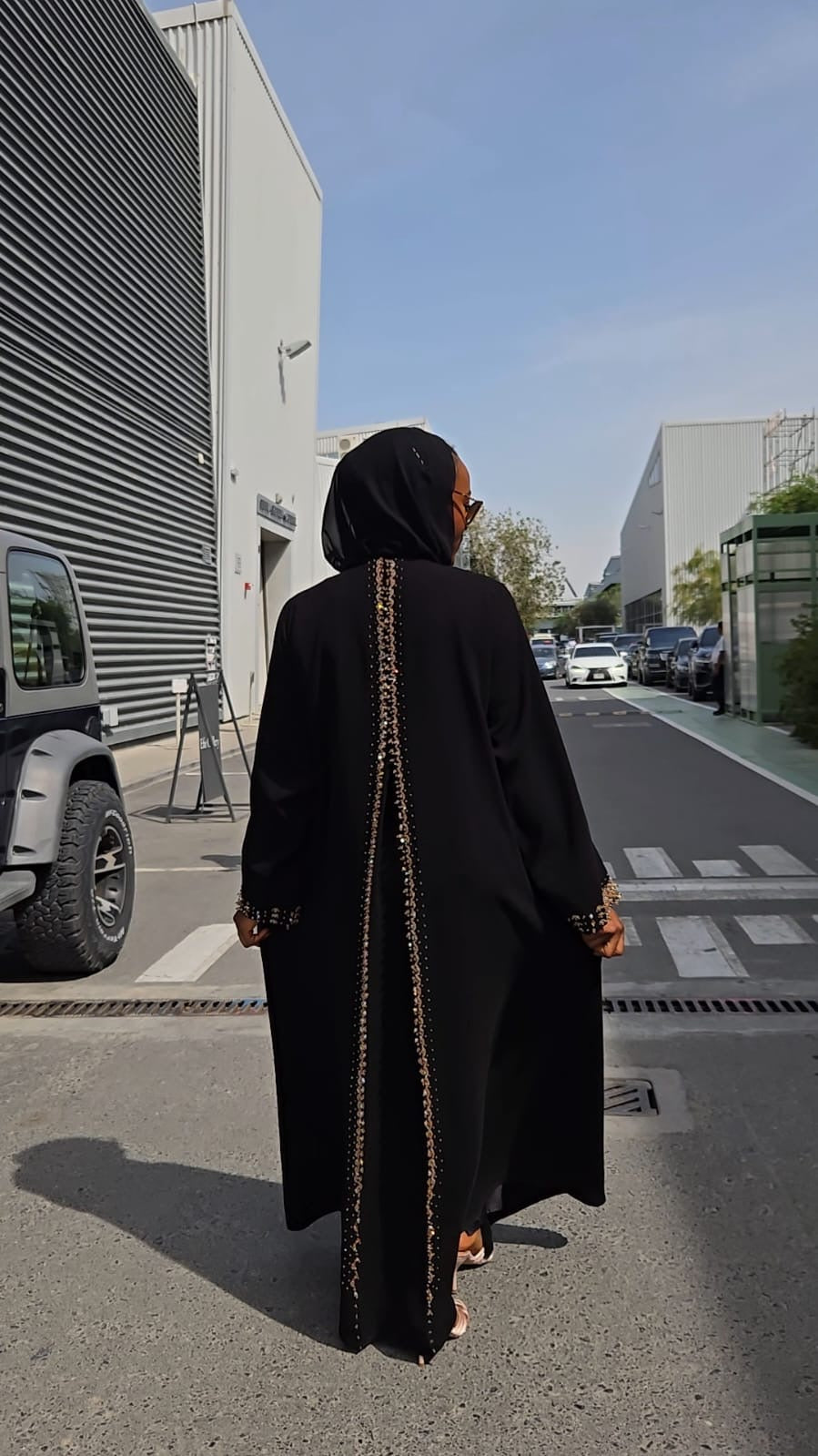 Mahra Luxury Crystal 3-Piece Abaya Set