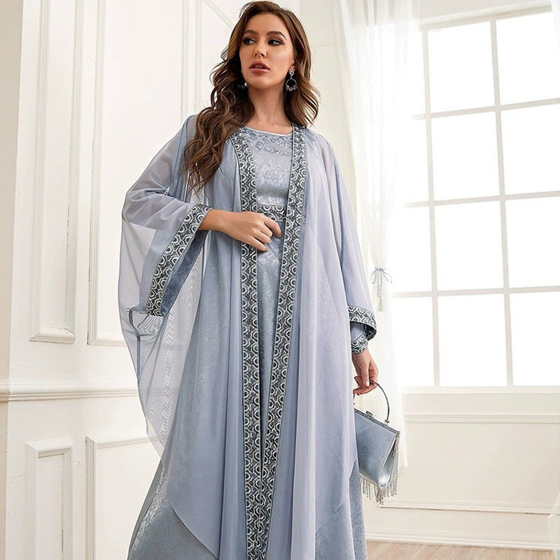 Embroidery Abaya Set Female Side