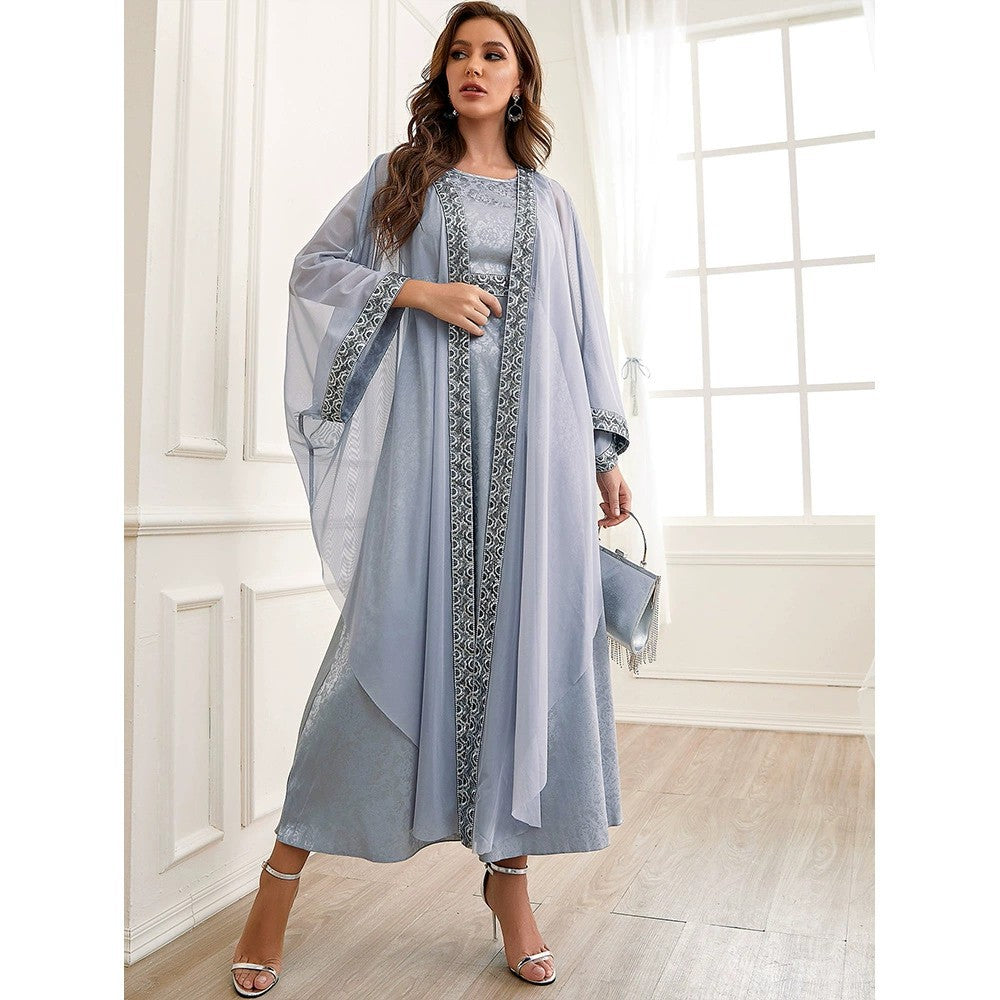 Embroidery Abaya Set Female Side