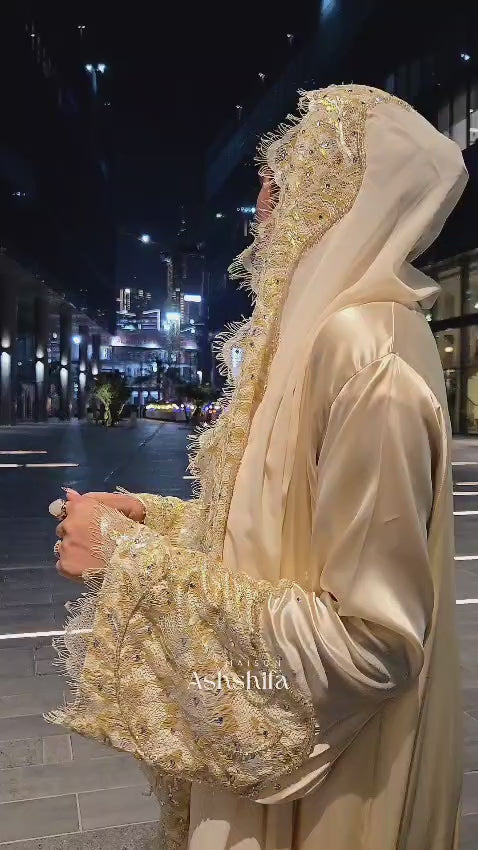 Thana Pure Silk Swarovski Crystal Abaya