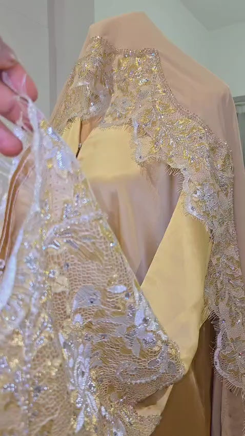 Thana Pure Silk Swarovski Crystal Abaya