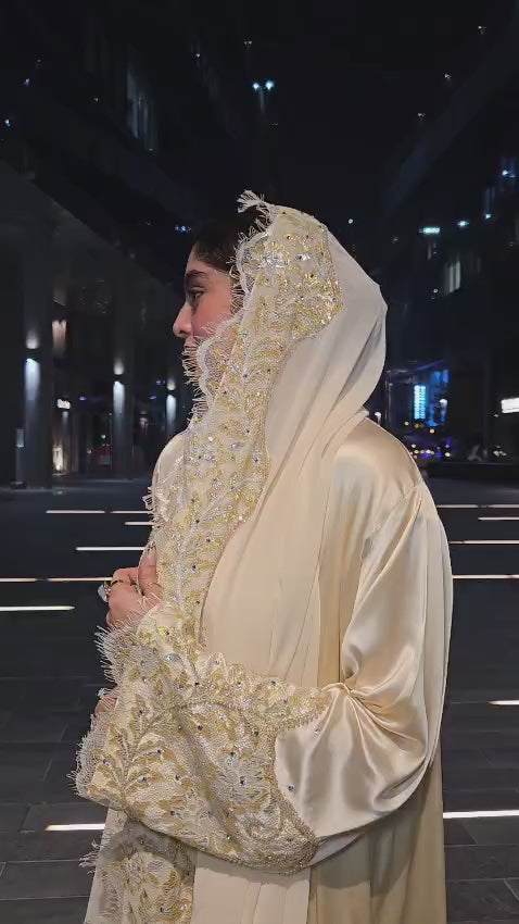 Thana Pure Silk Swarovski Crystal Abaya