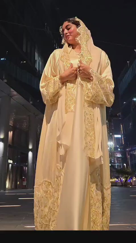 Thana Pure Silk Swarovski Crystal Abaya