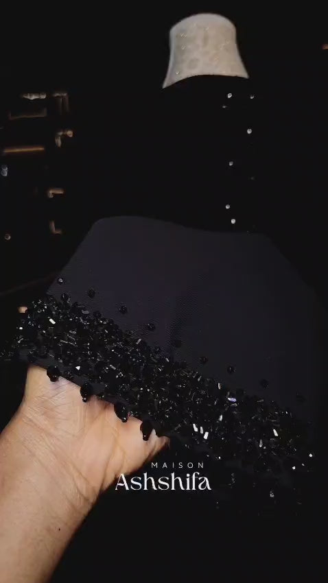 Mahra Luxury Crystal 3-Piece Abaya Set