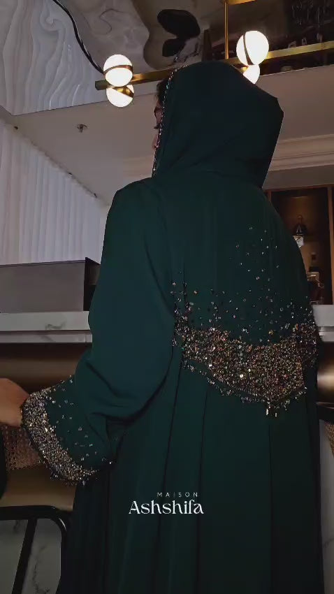 Haya Luxury Handbeaded 3-Piece Abaya Set